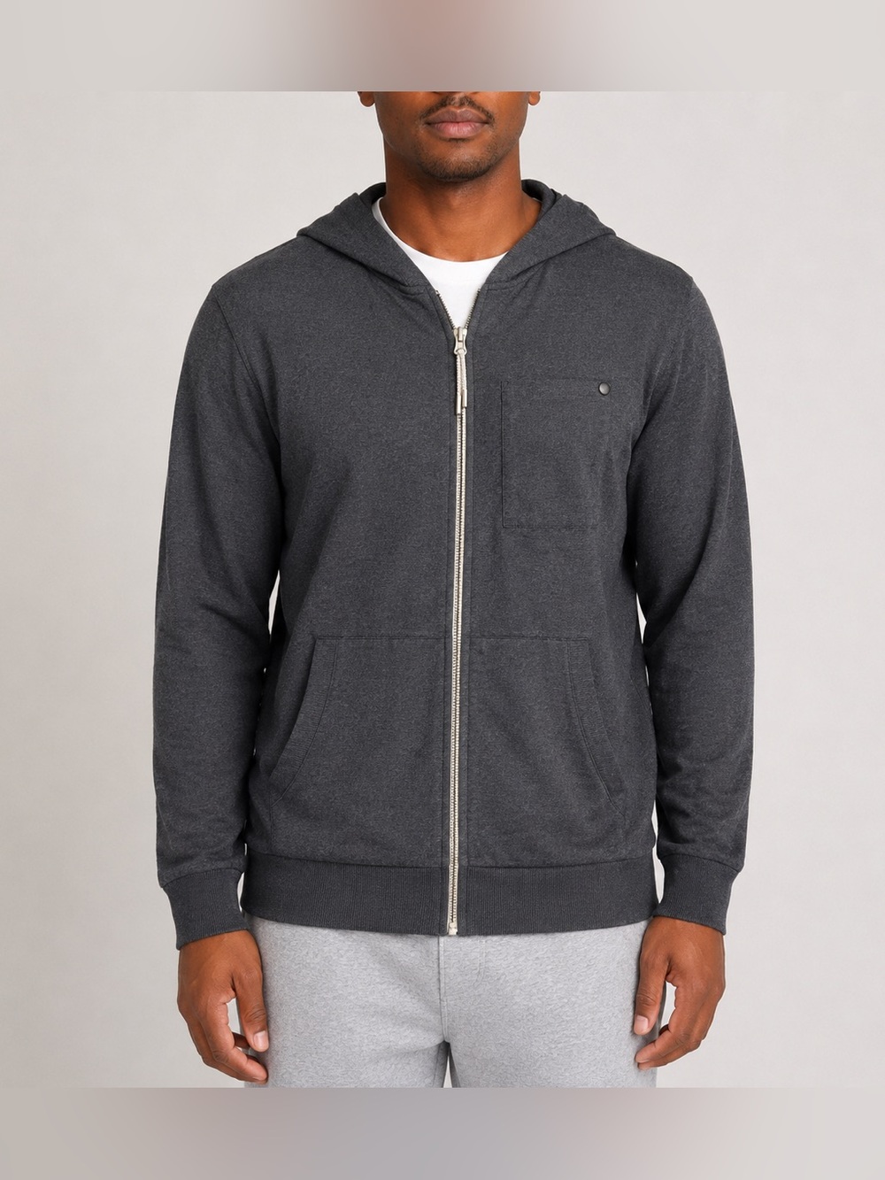 Vuori Coronado Full Zip Hoodie Men’s Small Charcoal Heather DreamKnit V243 EUC